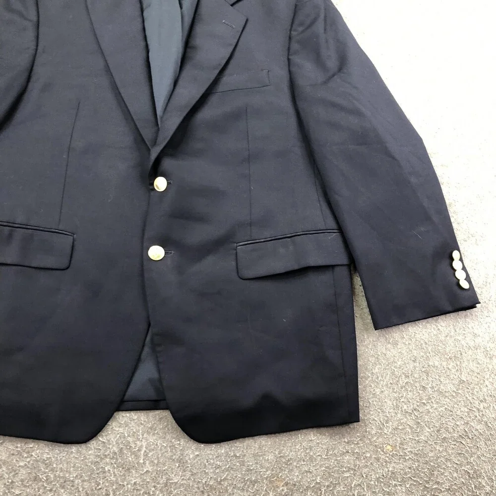 Lauren Ralph Lauren Blazer Mens 40S Navy Blue Wool Gold Button Sport Coat Jacket